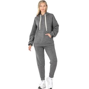 NWOT Zenana Outfitters Gray Hooded Sweatshirt & Joggers.